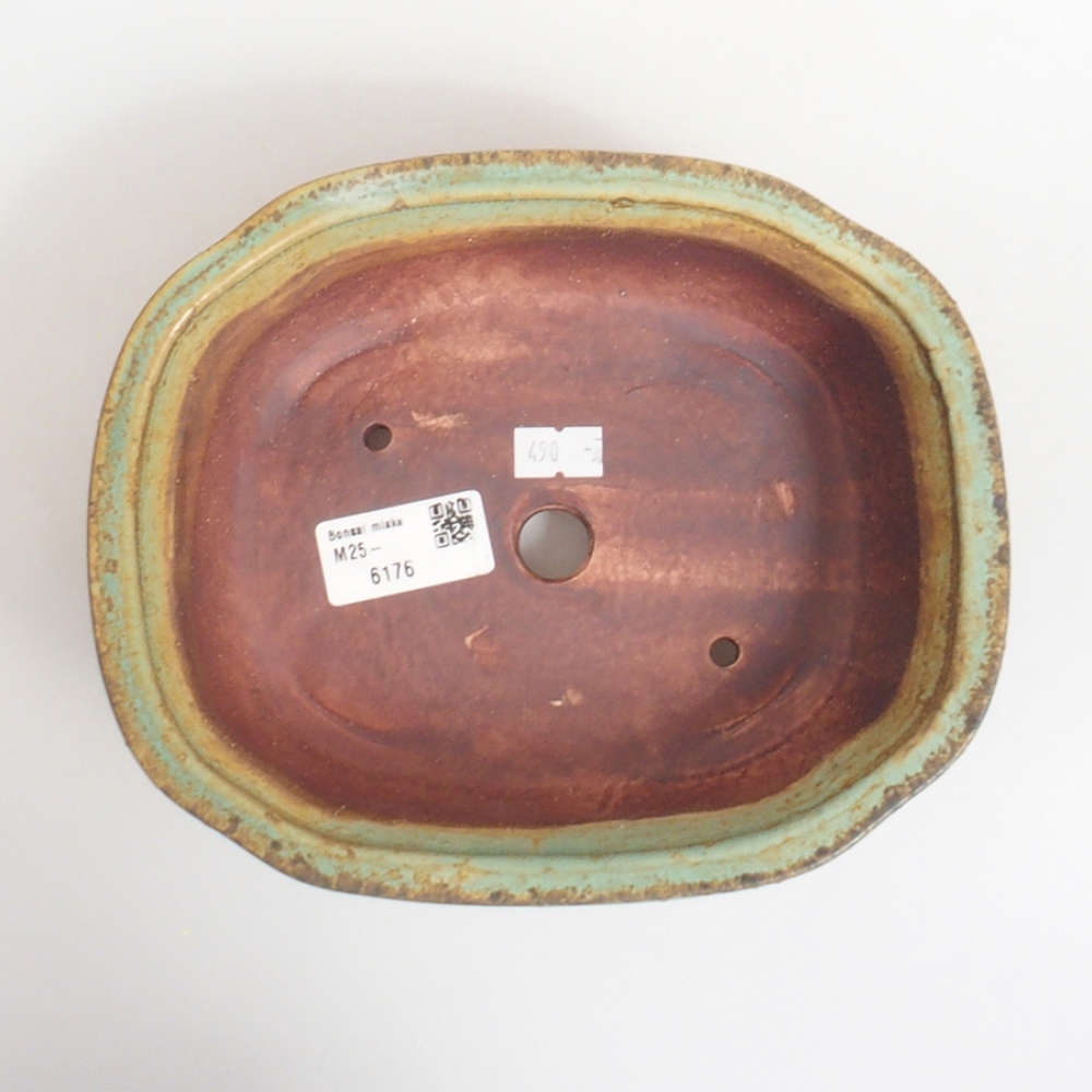 Bonsaischaal van keramiek 10 x 8,5 x 4 cm, bruin