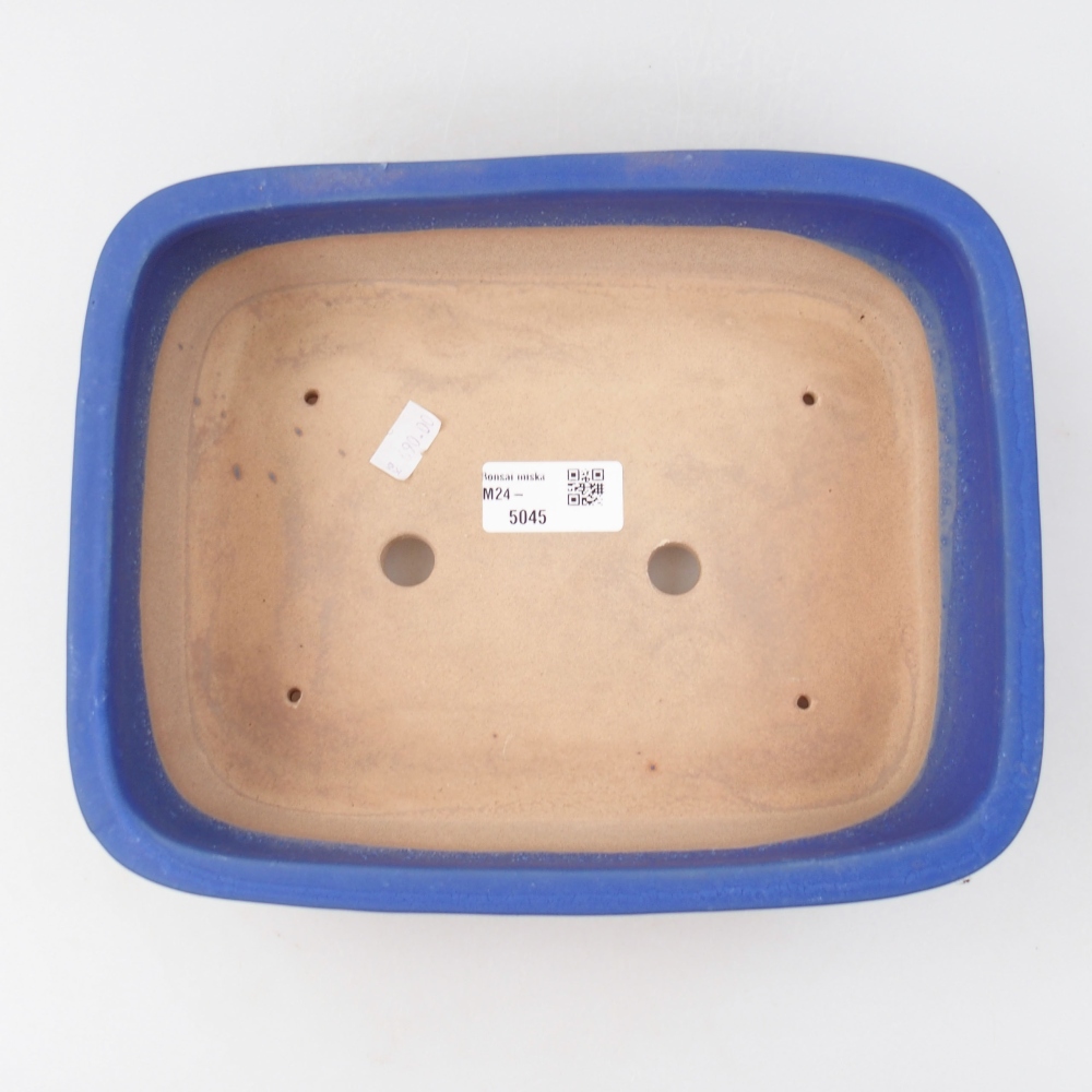 Bonsaischaal van keramiek 24 x 19 x 7,5 cm, kleur blauw