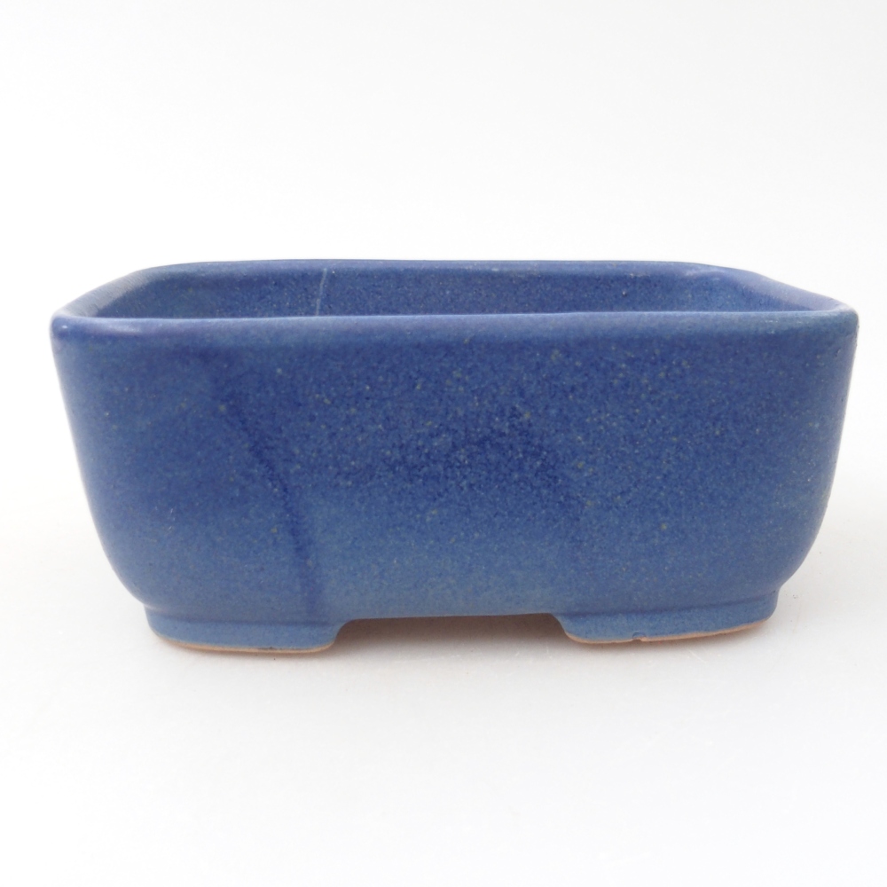 Bonsaischaal van keramiek 12,5 x 9,5 x 5 cm, kleur blauw