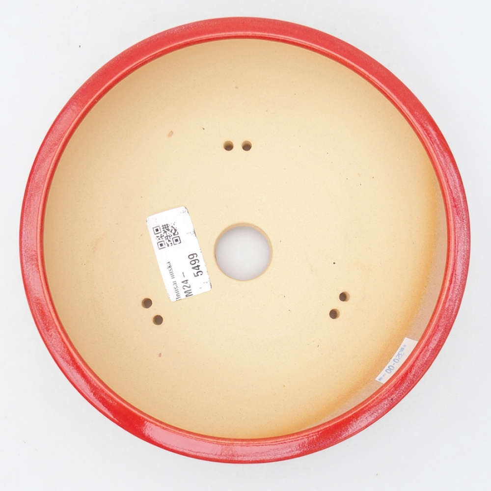 Bonsaischaal van keramiek 18 x 18 x 5,5 cm, kleur rood