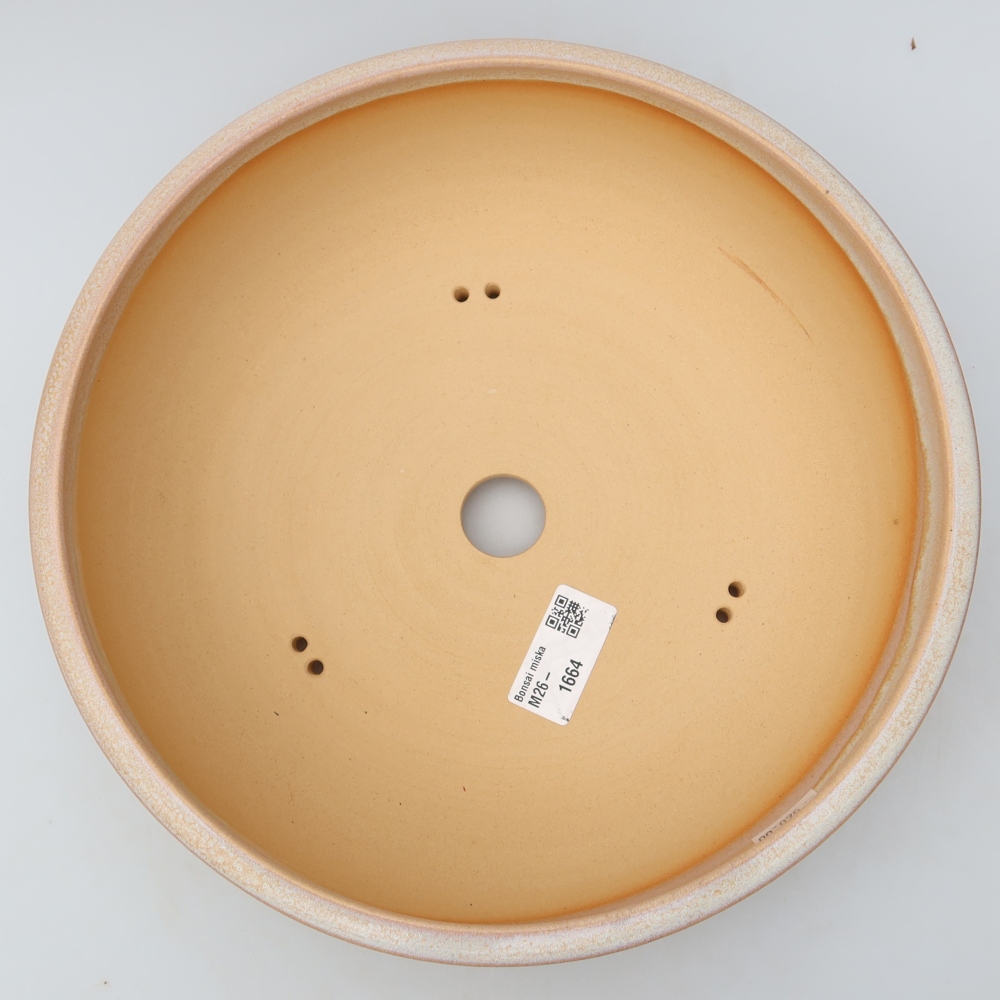 Keramische bonsaischaal 25,5 x 25,5 x 7,5 cm, kleur: beige