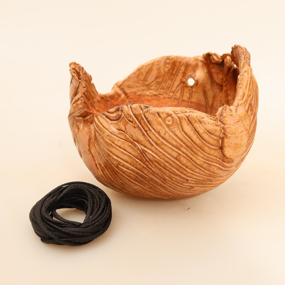 Keramische schaal voor Kokedama, 9,5 x 9 x 8 cm, kleur: roze