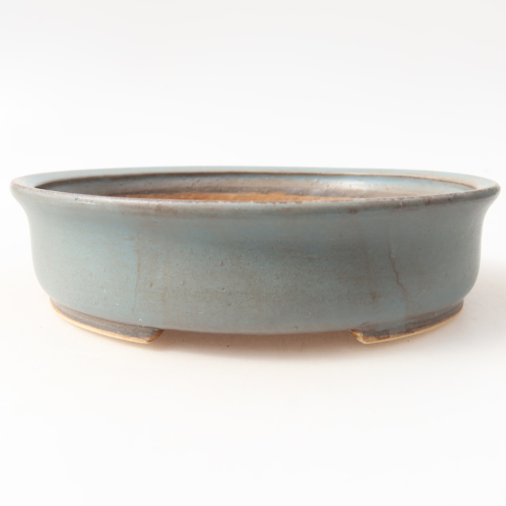 Bonsaischaal van keramiek 17,5 x 16 x 4,5 cm, kleur blauw
