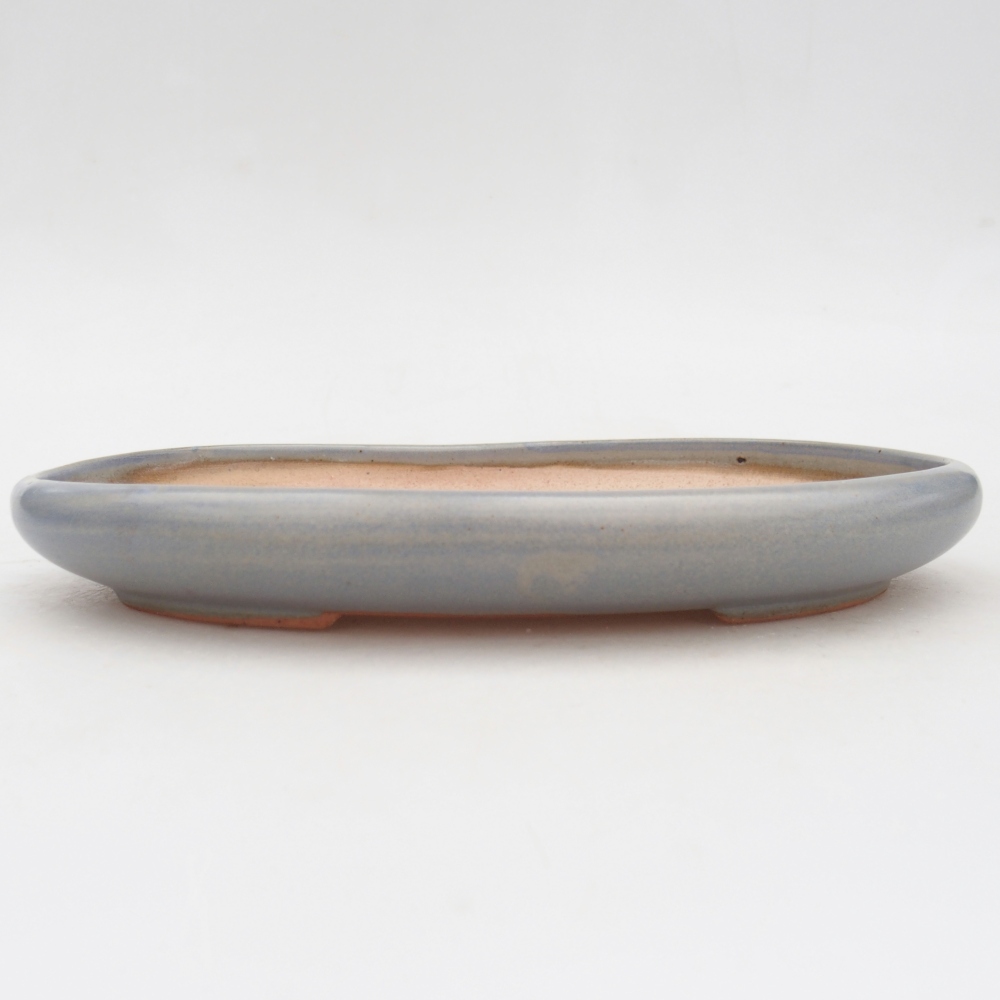 Bonsaischaal van keramiek 22 x 17 x 3 cm, kleur blauw