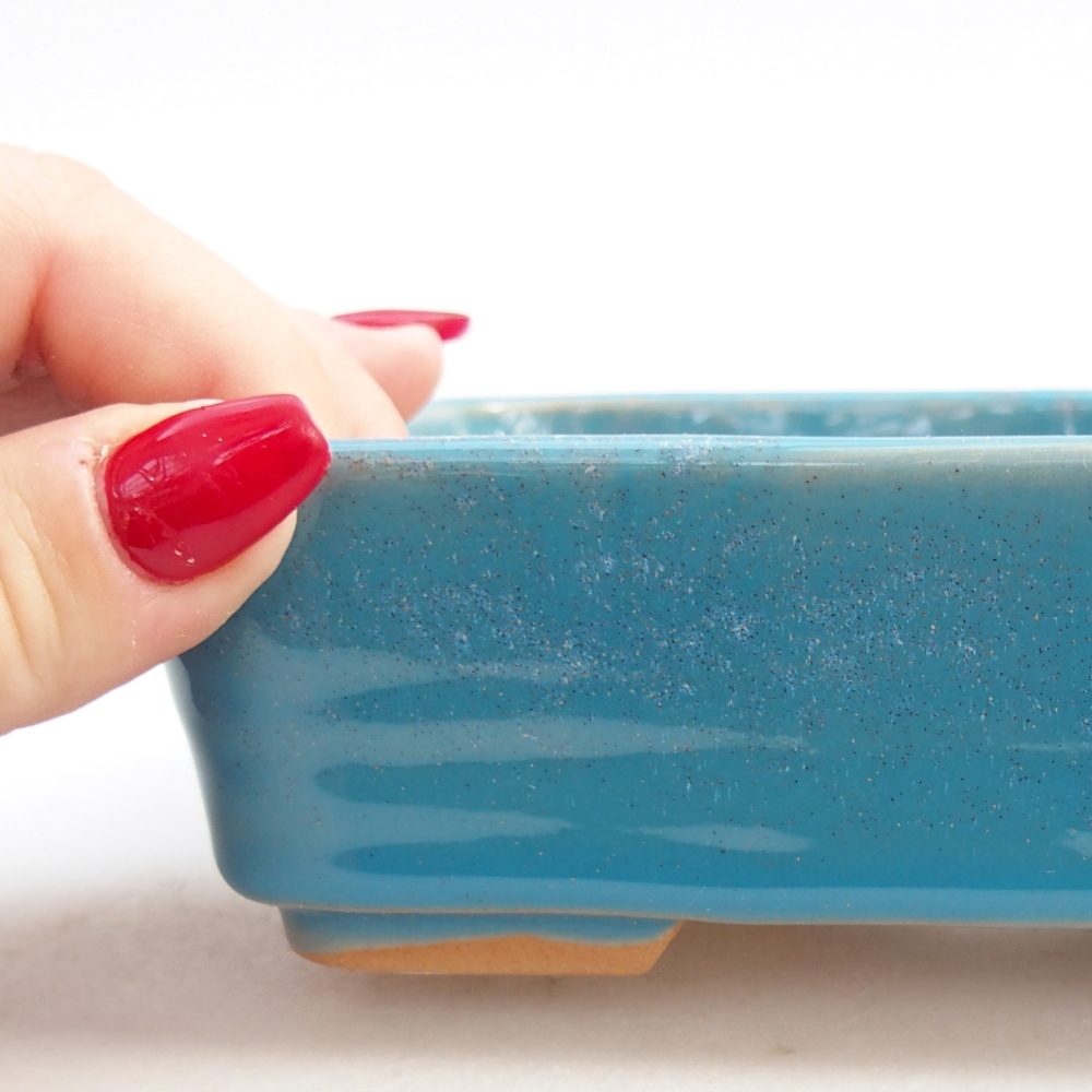 Bonsaischaal van keramiek 26 x 26 x 8 cm, kleur rood