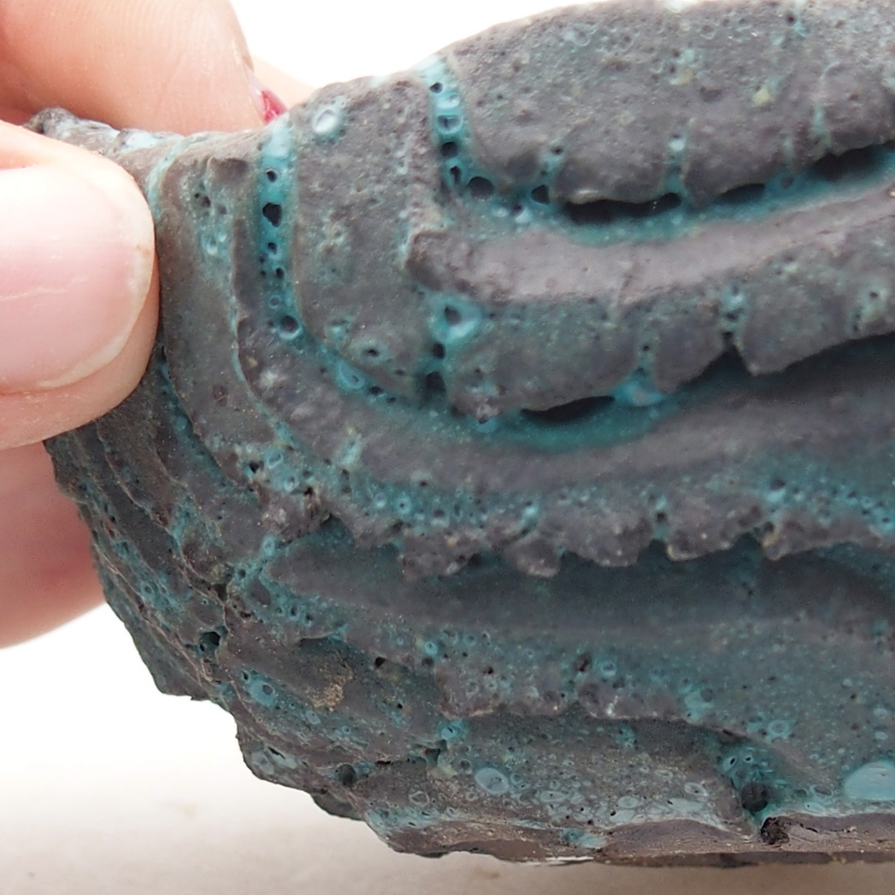 Keramisch Schelp 9 x 8,5 x 4,5 cm , kleur blauw