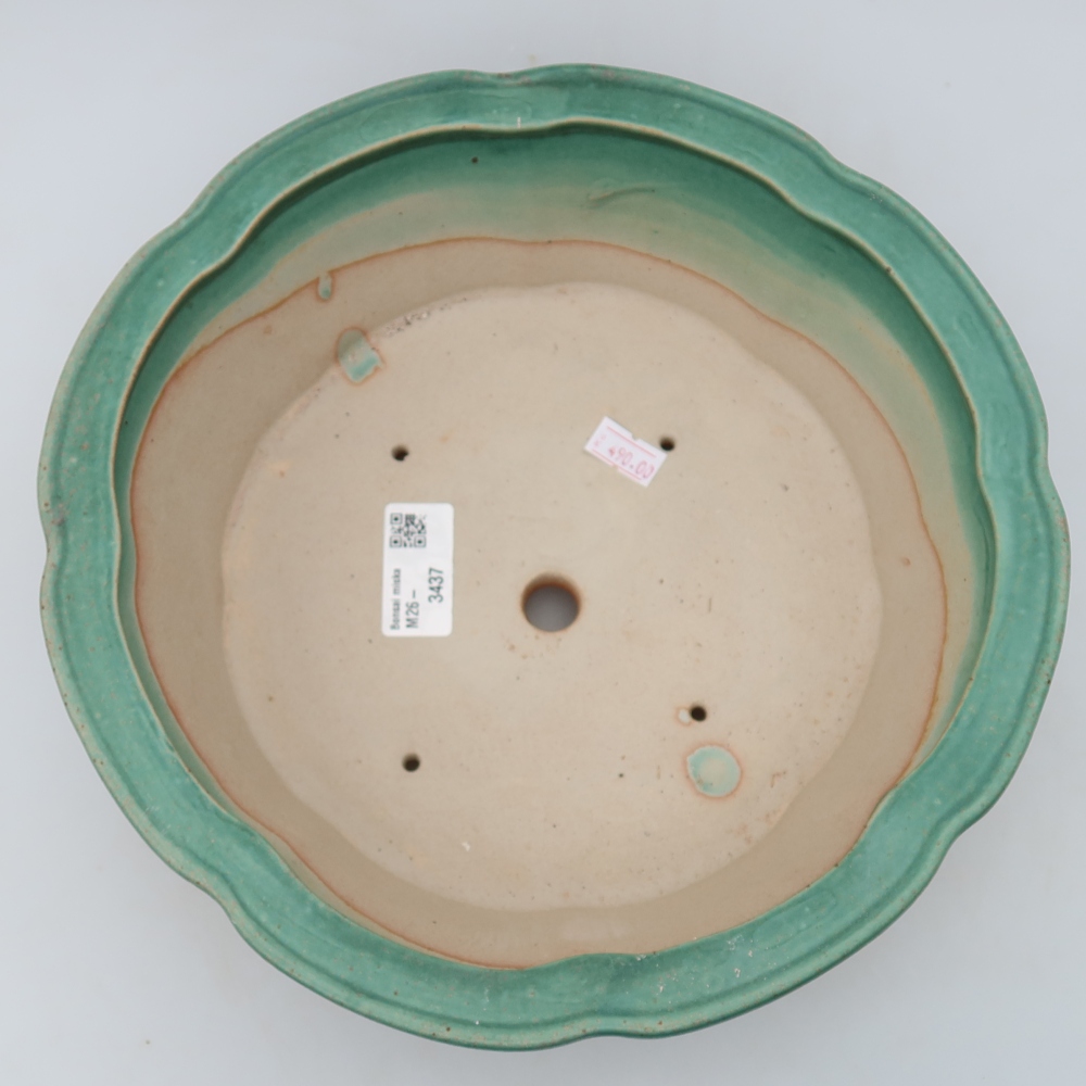 Bonsaischaal van keramiek 26,5 x 26,5 x 8,5 cm, groen