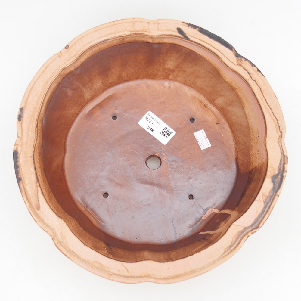 Bonsaischaal van keramiek 26,5 x 26,5 x 8,5 cm, roze