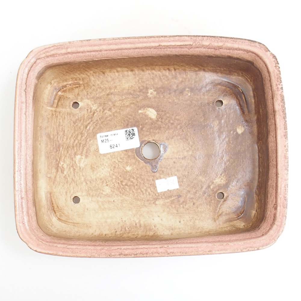 Bonsaischaal van keramiek 24,5 x 19 x 7 cm, roze