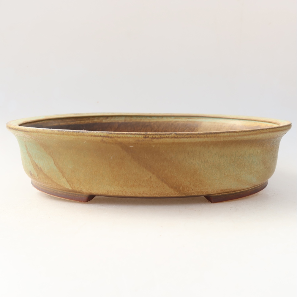Keramische bonsaipot 26 x 24 x 6 cm, kleur groen