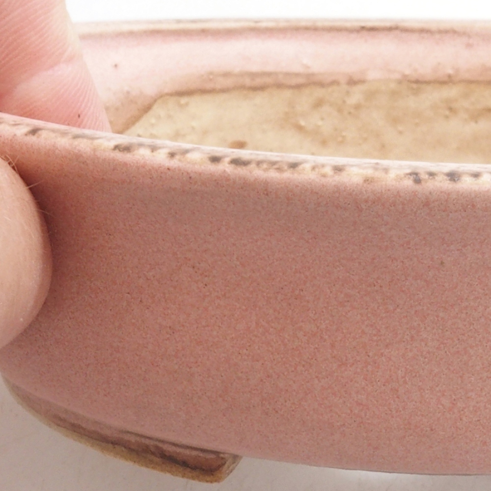 Bonsaischaal van keramiek 10 x 8,5 x 4 cm, bruin