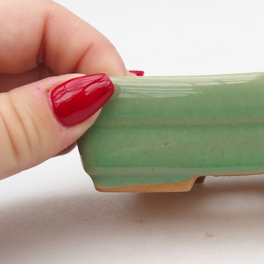 Bonsaischaal van keramiek 26 x 26 x 8 cm, kleur rood