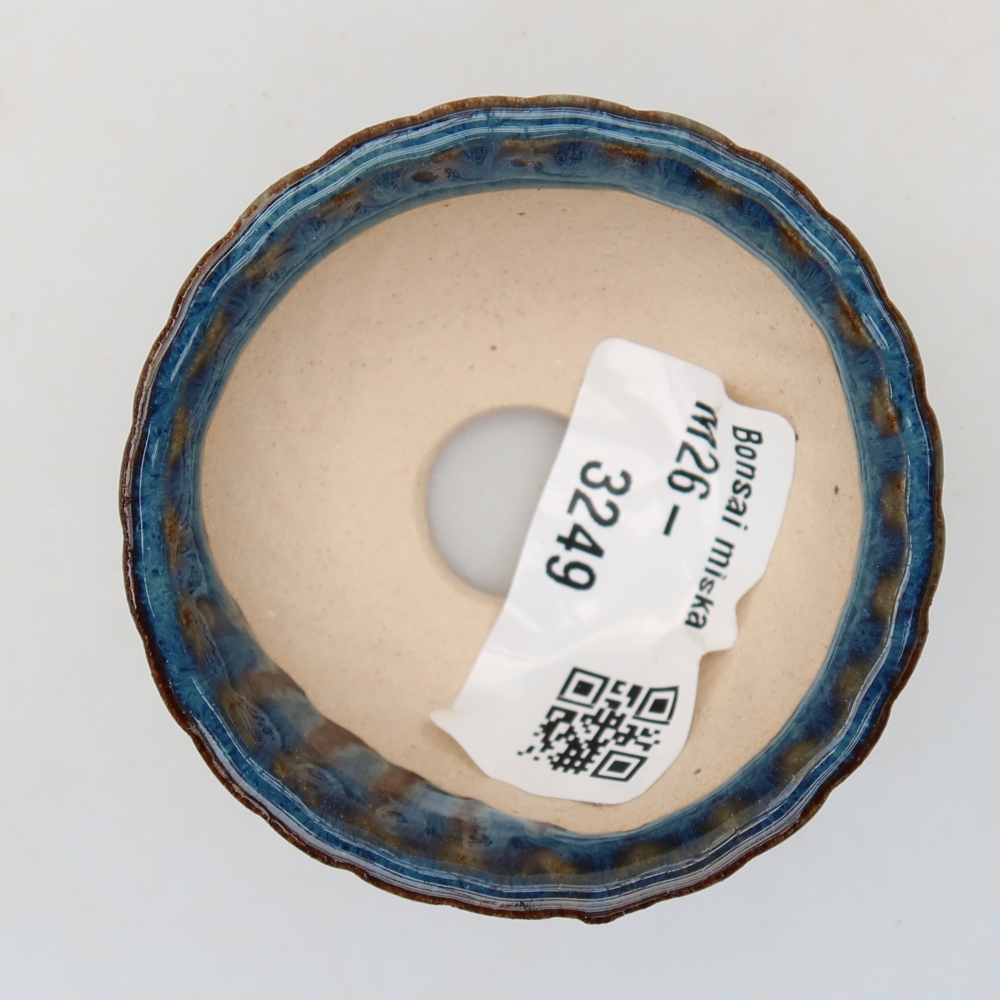 Keramische bonsaischaal 5,5 x 5,5 x 3 cm, kleur: blauw