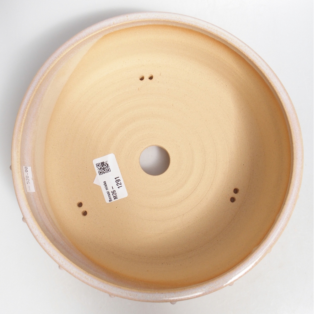 Bonsaischaal van keramiek 22 x 22 x 6,5 cm, kleur beige
