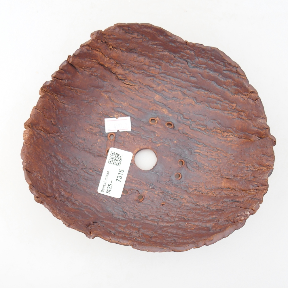 Keramisch Schelp 18,5 x 17,5 x 6 cm , kleur bruin