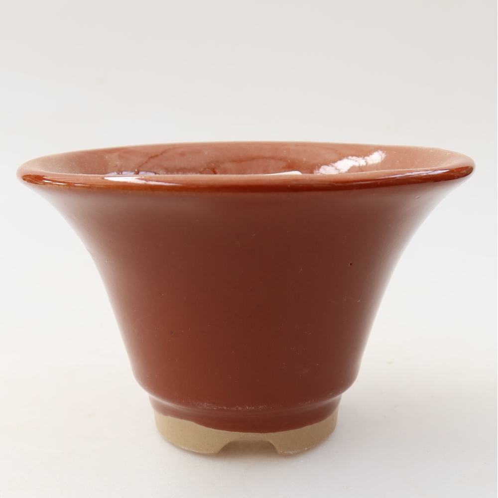 Keramische bonsaipot 10,5 x 10,5 x 7 cm, kleur bruin