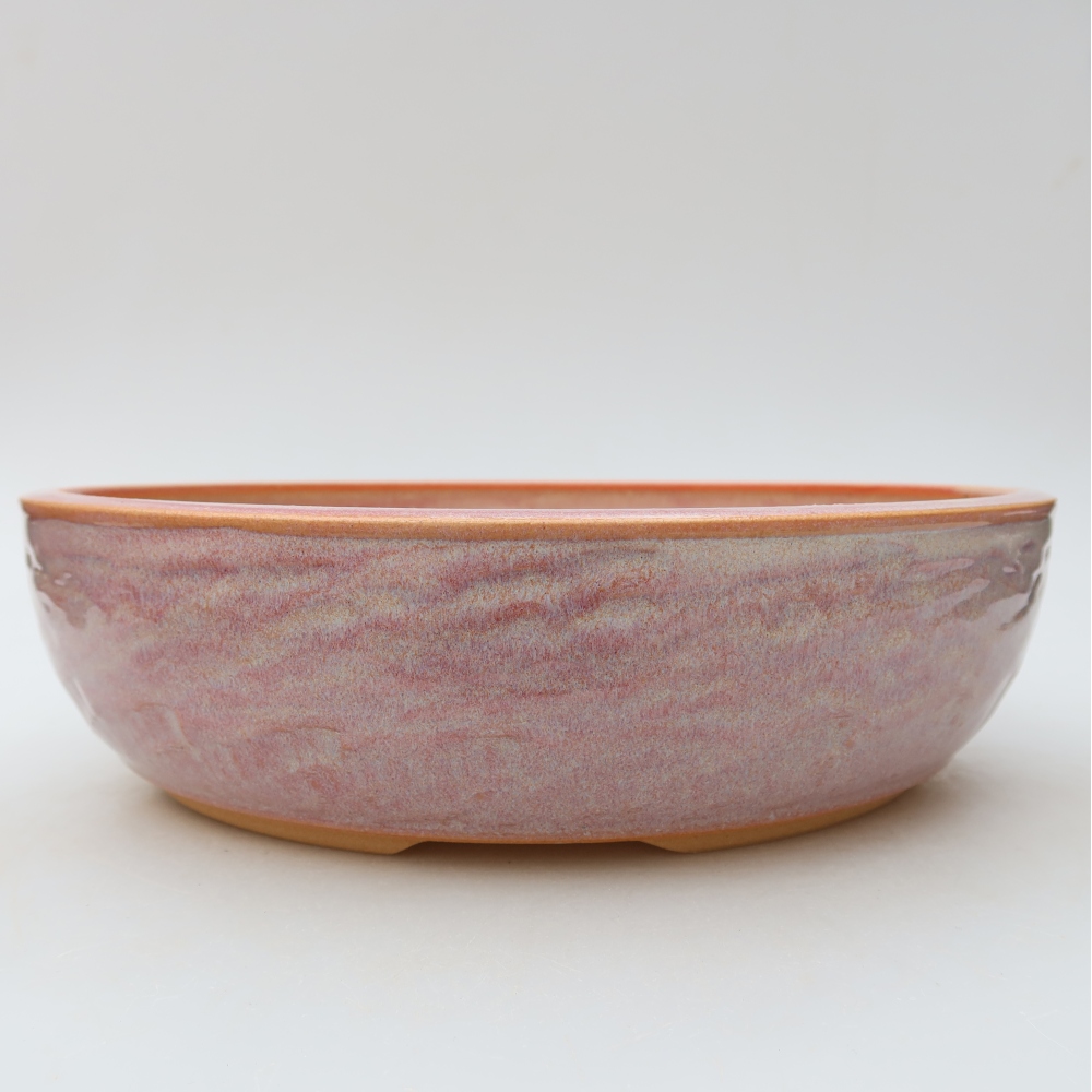 Keramische bonsaipot 26,5 x 26,5 x 7,5 cm, kleur roze