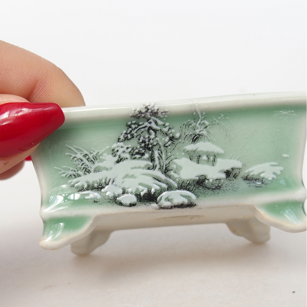 Mini bonsaischaal 8 x 6 x 3 cm, groen