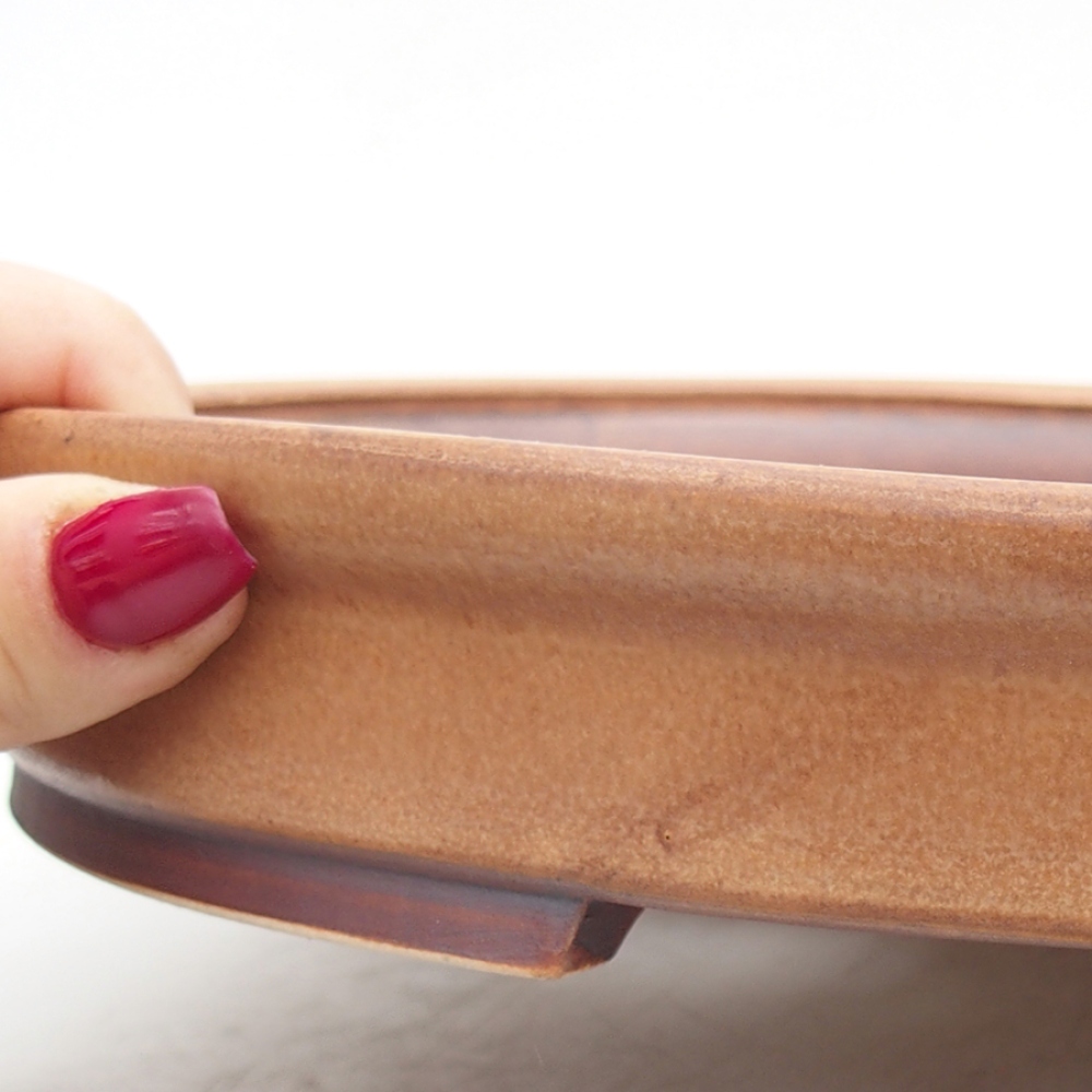 Bonsaischaal van keramiek 31 x 27 x 4 cm, bruin