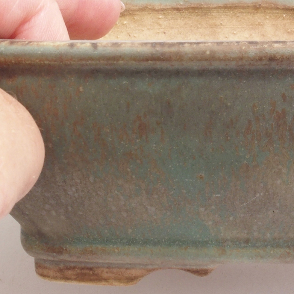 Bonsaischaal van keramiek 10 x 8,5 x 4 cm, bruin