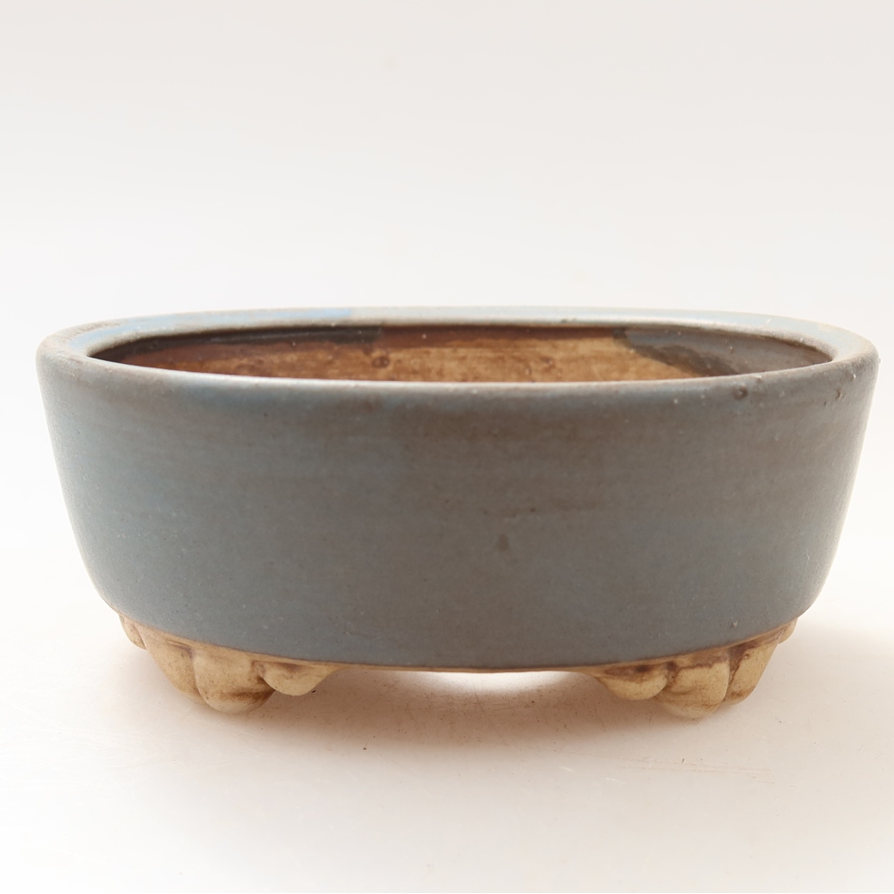 Keramische bonsaipot 9,5 x 8 x 4 cm, kleur: blauw