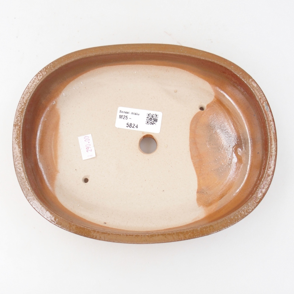 Bonsaischaal van keramiek 22 x 16,5 x 4 cm, bruin