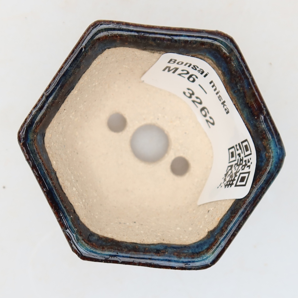 Keramische bonsaischaal 5,5 x 5 x 3 cm, kleur: blauw