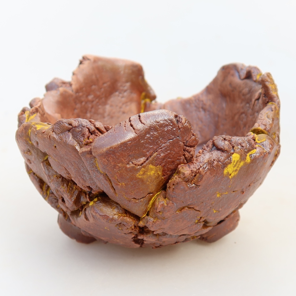 Keramisch Schelp 9,5 x 9 x 6 cm , kleur geel
