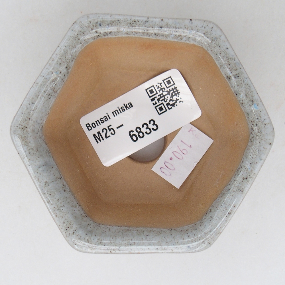 Bonsaischaal van keramiek 7,5 x 7 x 4 cm, grijs
