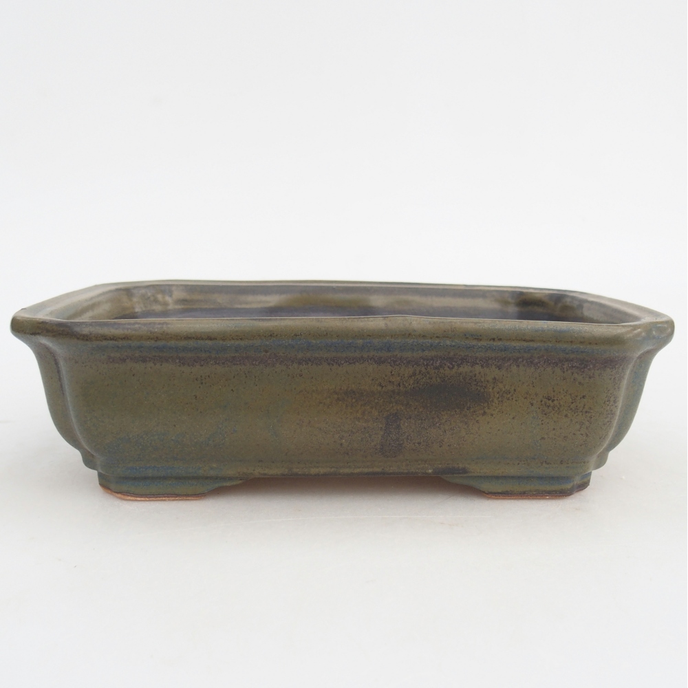 Bonsaischaal van keramiek 18 x 13,5 x 5 cm, bruin