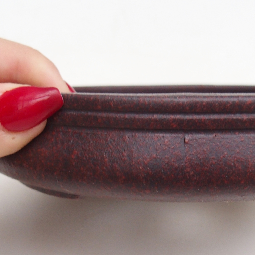 Bonsaischaal van keramiek 16 x 16 x 3 cm, bruin