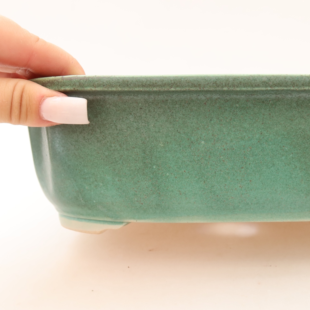 Keramische bonsaipot 24,5 x 21 x 7,5 cm, kleur groen