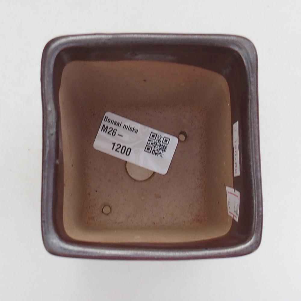 Bonsaischaal van keramiek 8,5 x 8,5 x 11 cm, bruin