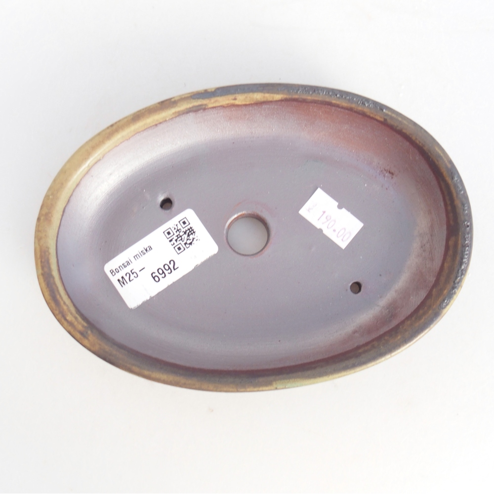 Bonsaischaal van keramiek 26 x 26 x 8 cm, kleur rood