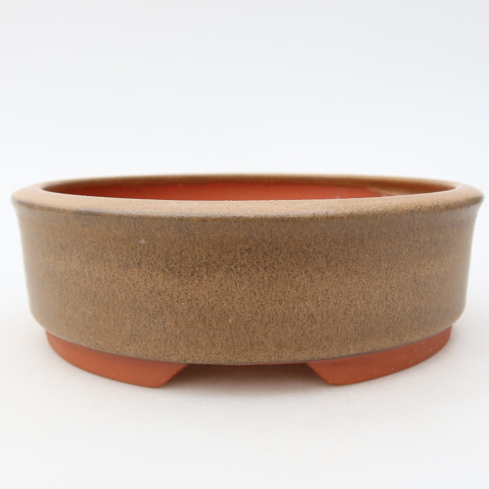 Bonsaischaal van keramiek 16 x 16 x 5 cm, bruin