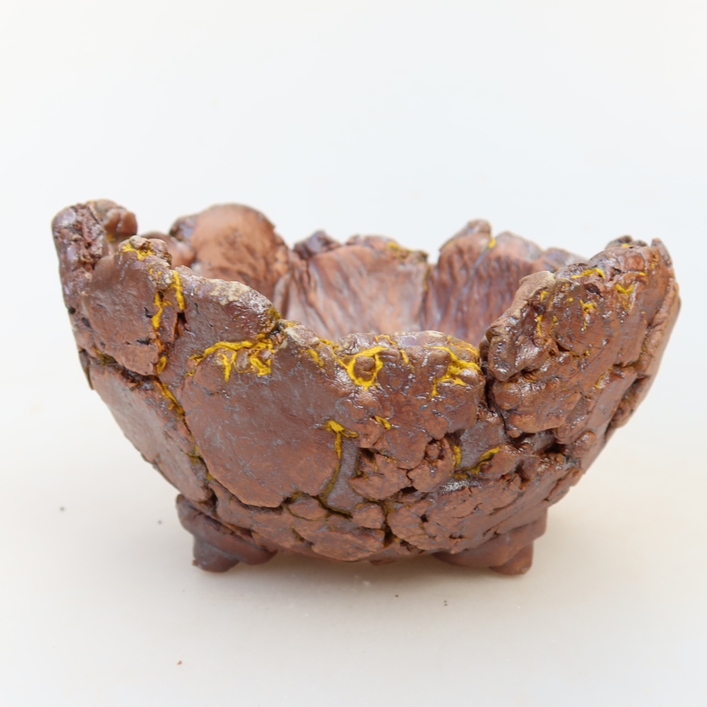 Keramische schaal  11 x 11 x 7 cm, kleur: geel