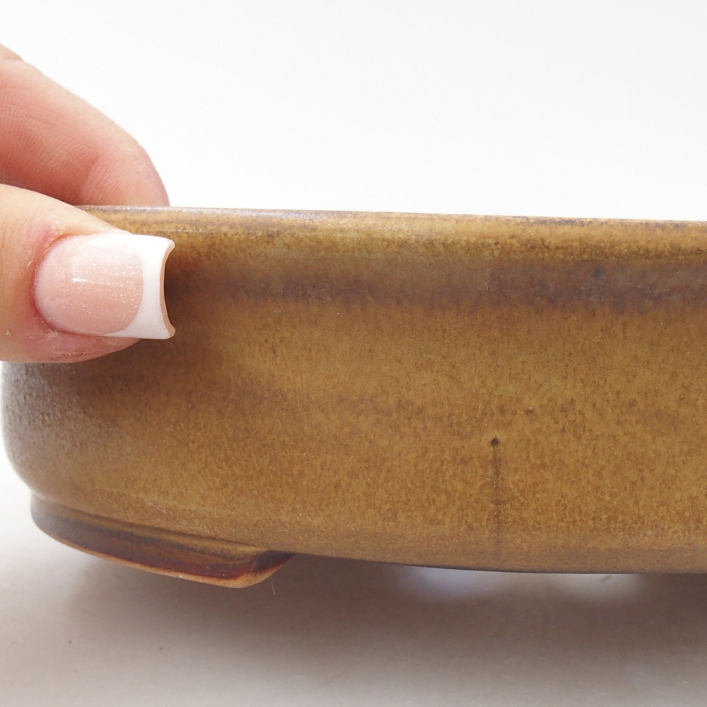 Bonsaischaal van keramiek 17,5 x 16 x 4,5 cm, groen
