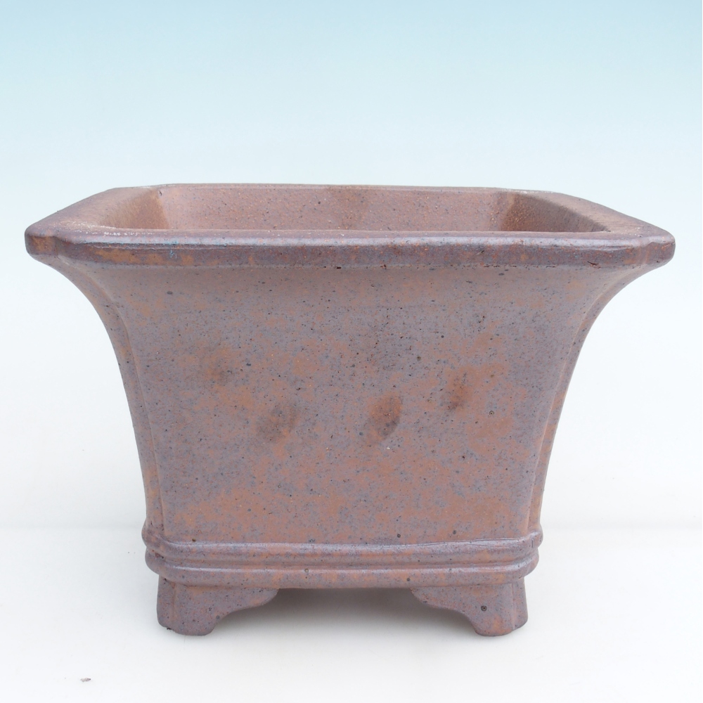 Bonsaischaal van keramiek 23,5 x 23,5 x 17 cm, metaalkleur