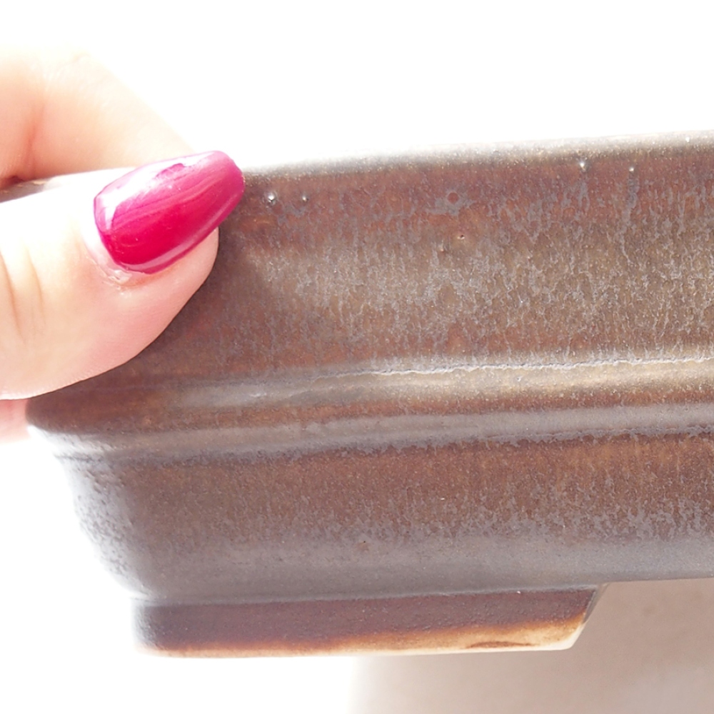 Bonsaischaal van keramiek 22 x 19 x 5,5 cm, bruin