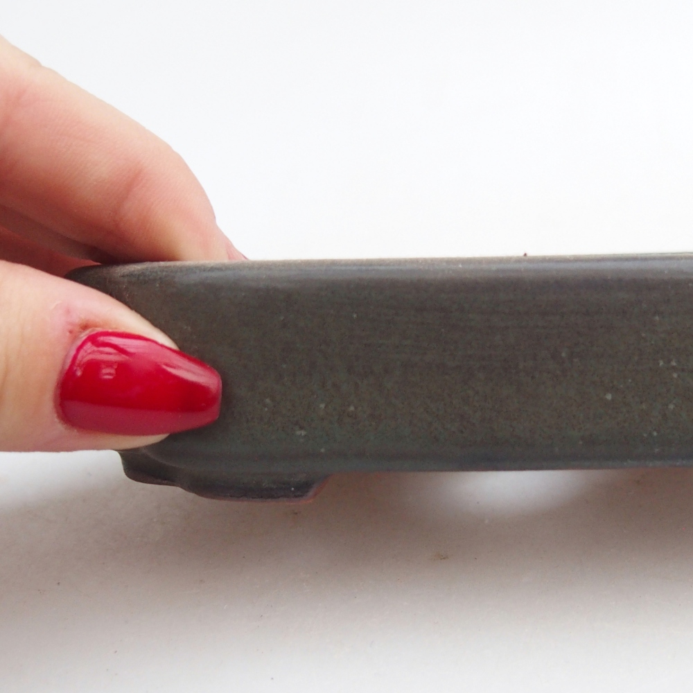 Bonsaischaal van keramiek 26 x 26 x 8 cm, kleur rood