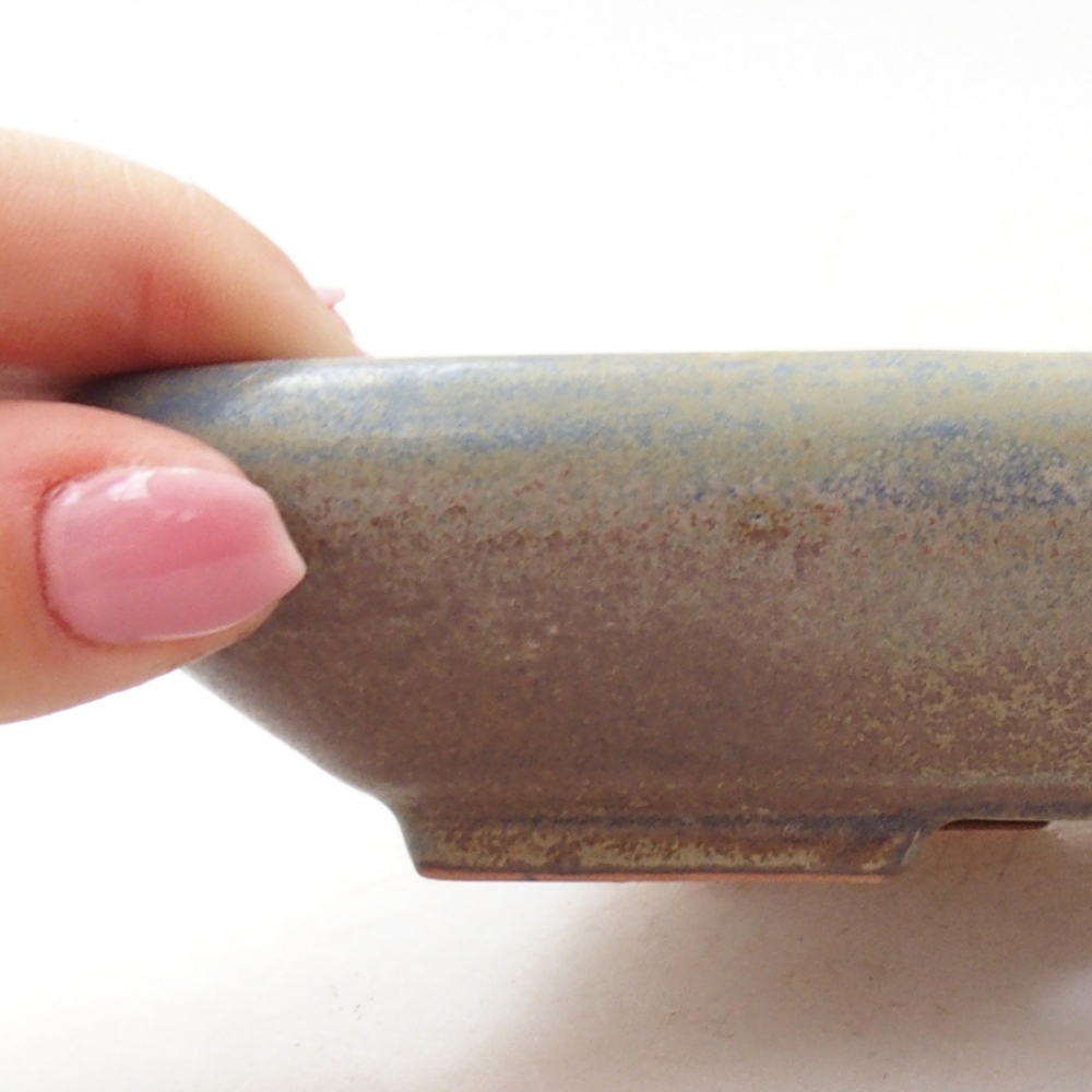 Bonsaischaal van keramiek 17 x 13,5 x 3,5 cm, kleur blauw