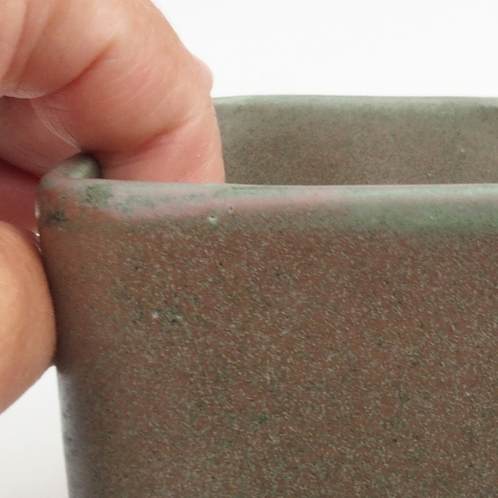 Bonsaischaal van keramiek 10 x 10 x 8 cm, groen