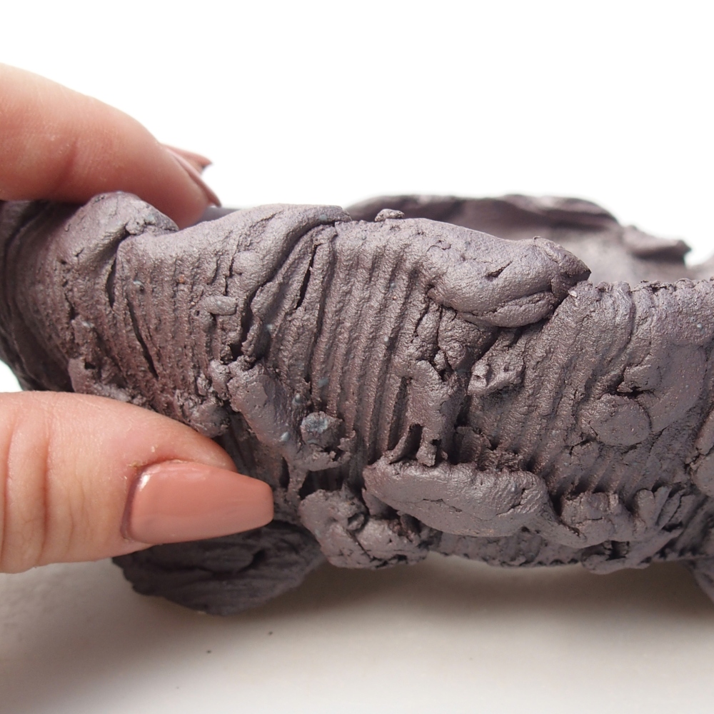 Bonsaischaal van keramiek 17 x 16 x 6 cm, metaalkleur