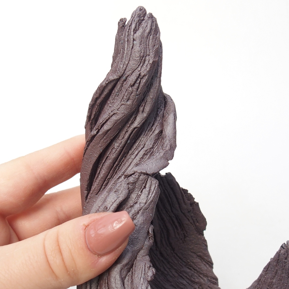 Keramische schaal 8,5 x 8 x 14,5 cm , metaalkleur