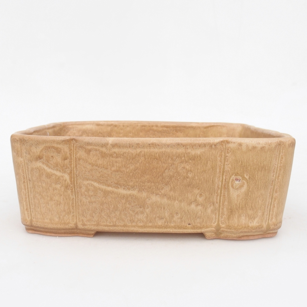 Bonsaischaal van keramiek 20 x 17,5 x 7 cm, kleur beige