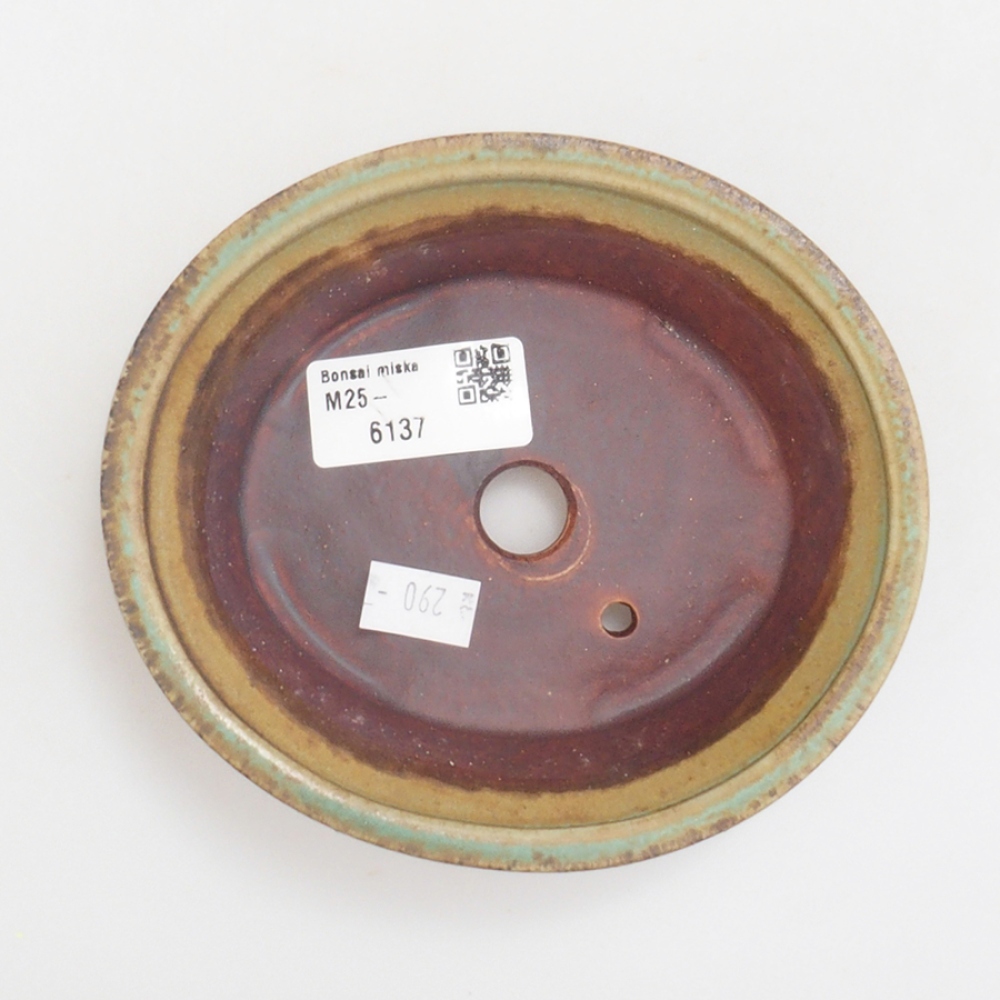 Bonsaischaal van keramiek 10 x 8,5 x 4 cm, bruin