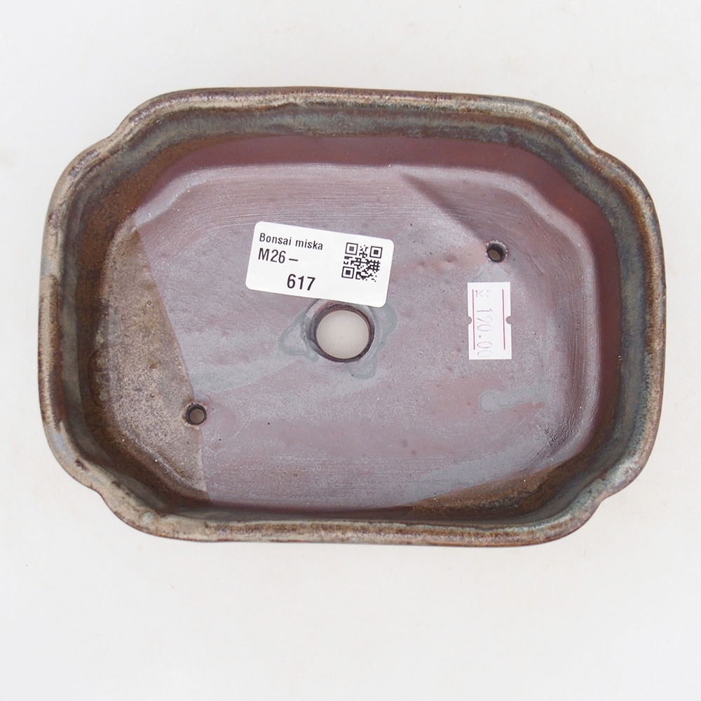 Bonsaischaal van keramiek 16 x 11,5 x 4,5 cm, kleur blauw