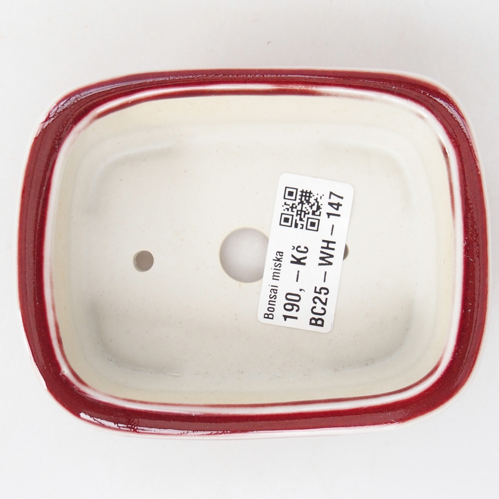 Bonsaischaal van keramiek 11 x 8,5 x 3,5 cm, kleur rood