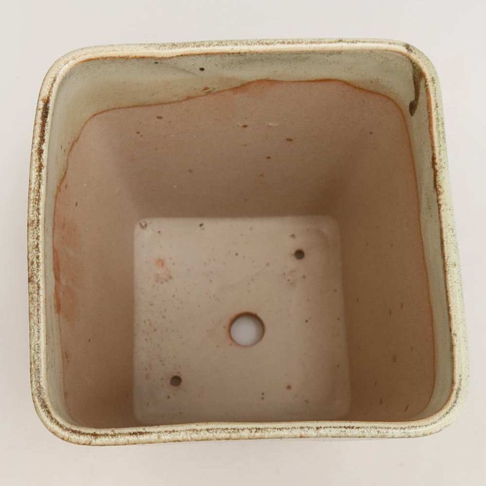 Bonsaischaal van keramiek 13,5 x 13,5 x 15 cm, groen