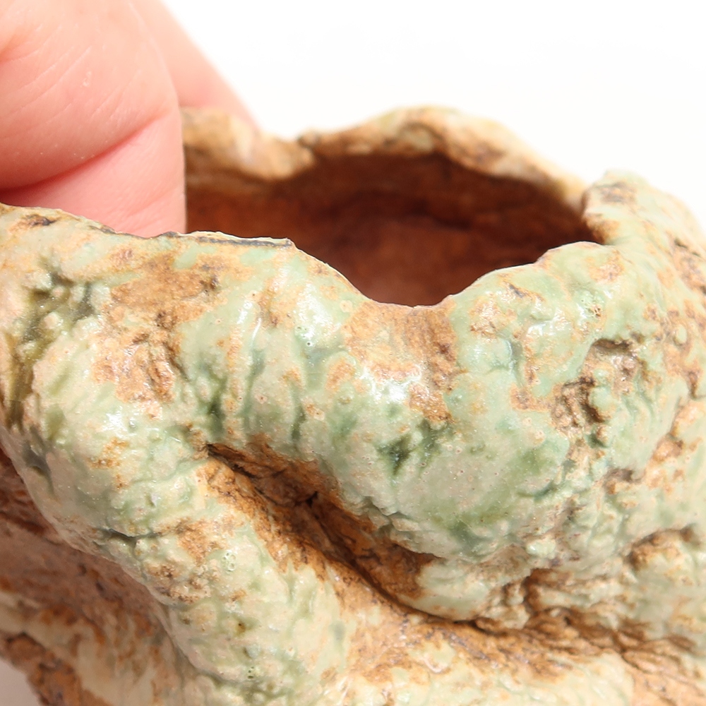 Keramische schaal  6 x 6 x 5 cm, kleur groen